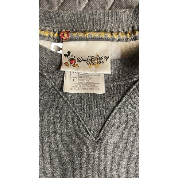 Disney World Mickey Mouse Crest Crown Sweatshirt - VTG - Y2K - Size L - Picture 3 of 7